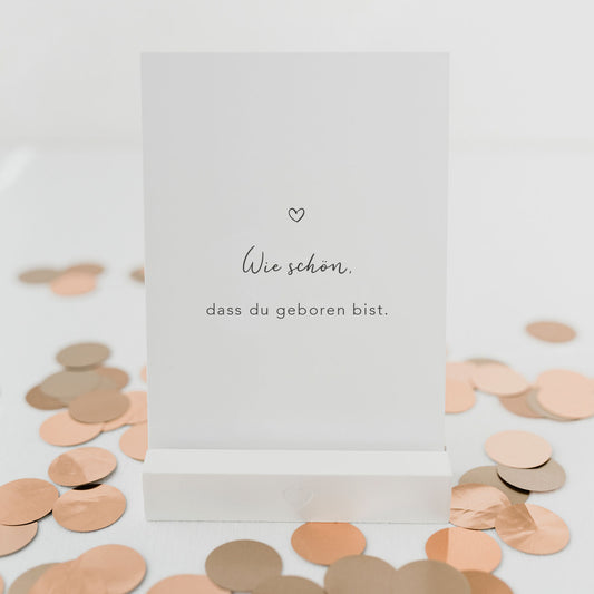 EUELNSCHNITT Postkarte "Wie schön, dass du geboren bist." | Din A6