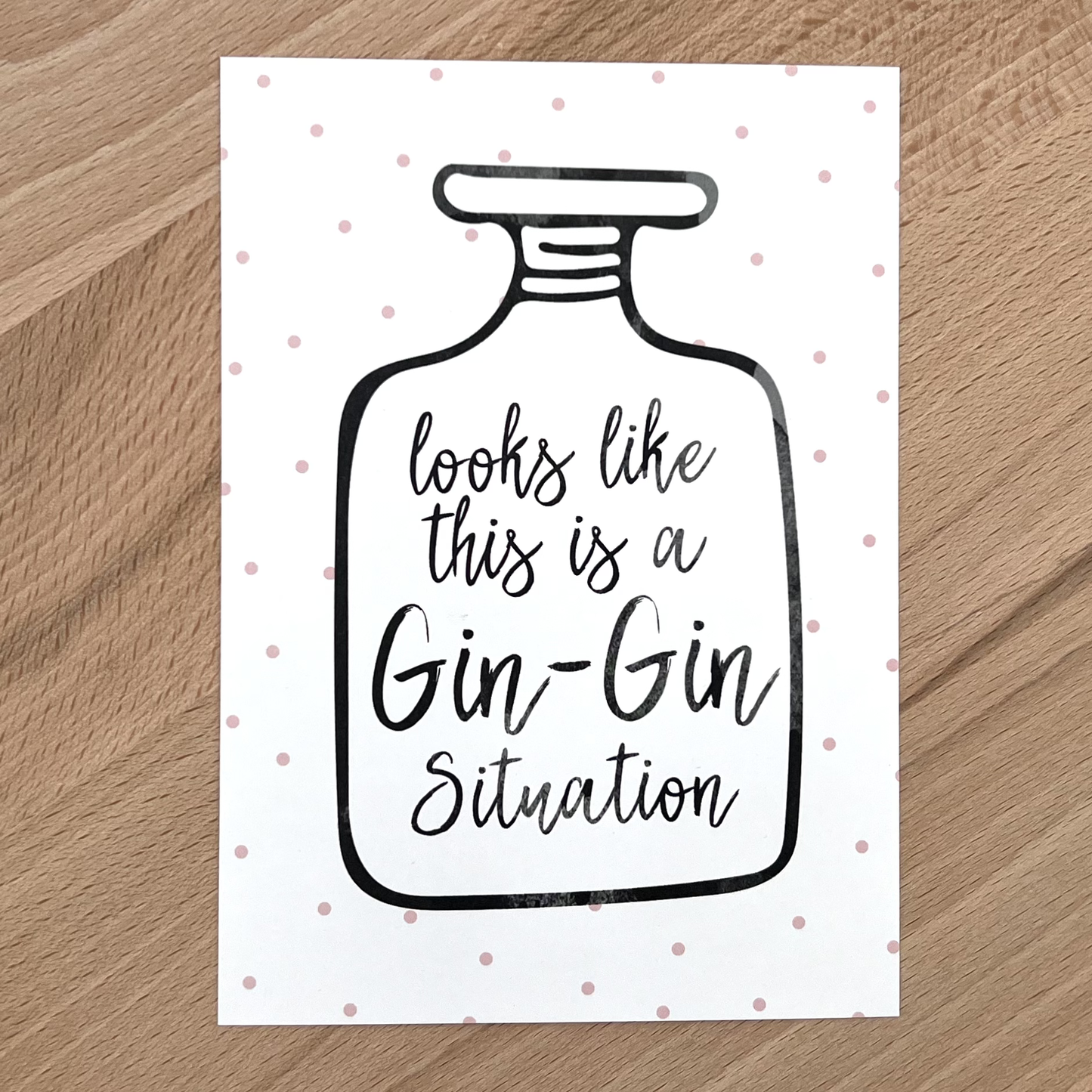 FÜNF VOR ZEHN umweltfreundliche Postkarte "looks like this is a Gin-Gin Situation" aus Designkarton/FSC-Papier | A6