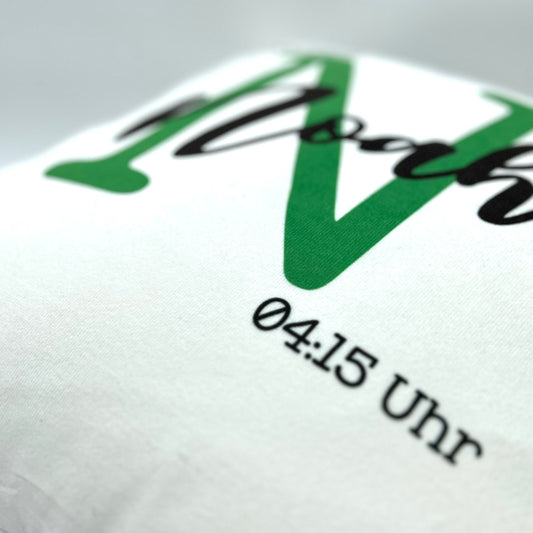 WESERGLÜCK Geburtskissen / Babykissen NOAH mit grünen Initialien inkl. Füllung | 40x40cm | personalisierbar