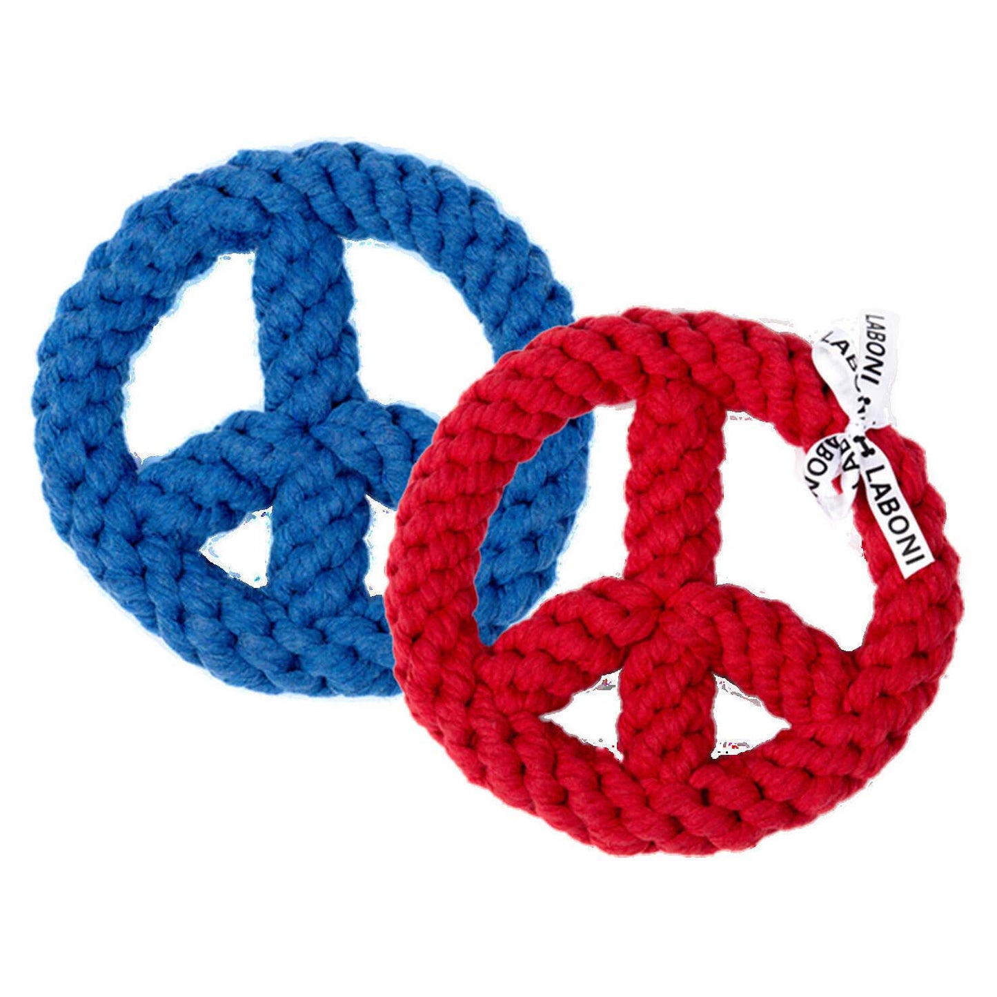 LABONI Paula & Paulchen Peace - Kult-Spielzeug für Hunde | zahnpflegendes Baumwolltau | 17cm