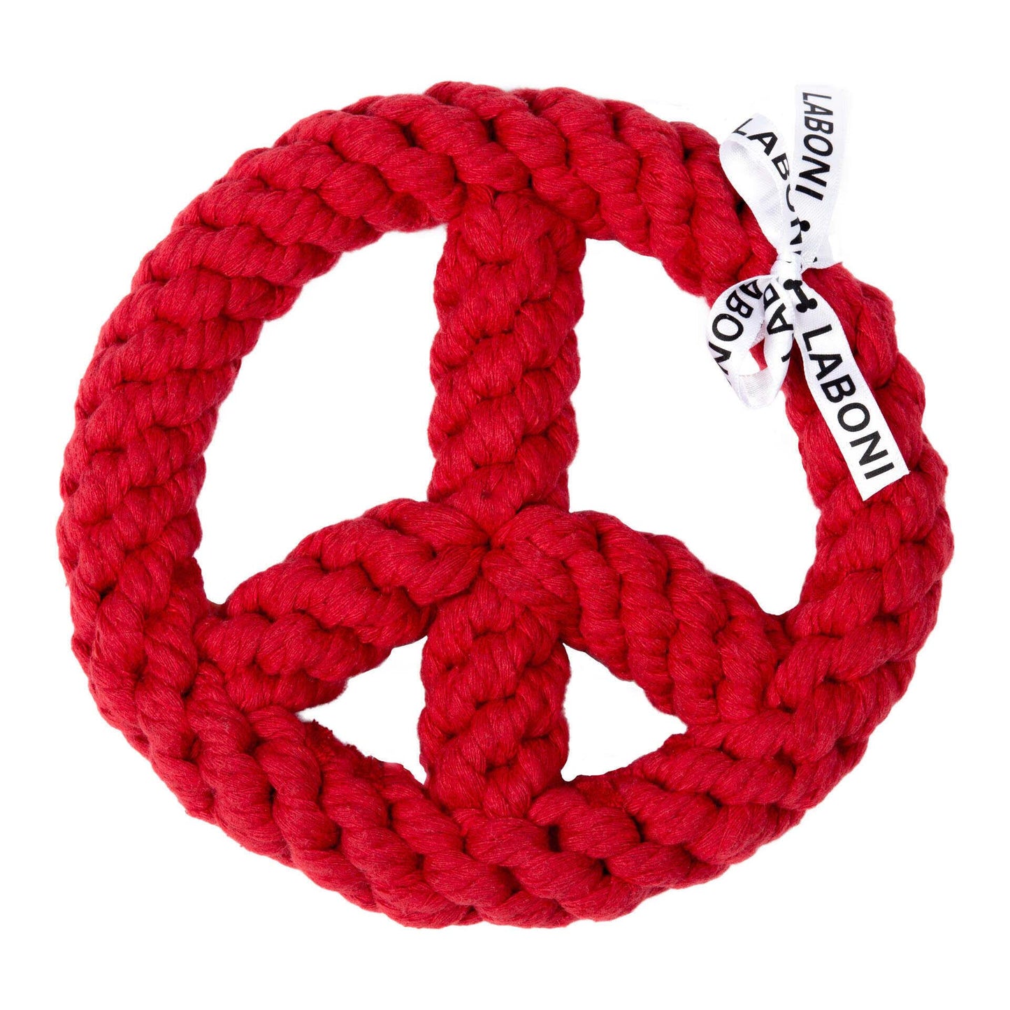 LABONI Paula & Paulchen Peace - Kult-Spielzeug für Hunde | zahnpflegendes Baumwolltau | 17cm