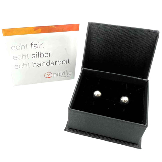 PAKILIA handgefertigte Ohrstecker "BOLA - Kugel" aus hochwertigem 925er Silber | Fair-Trade