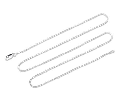 PAKILIA Silberkette / Flachpanzerkette aus 925er Silber in 45cm Länge