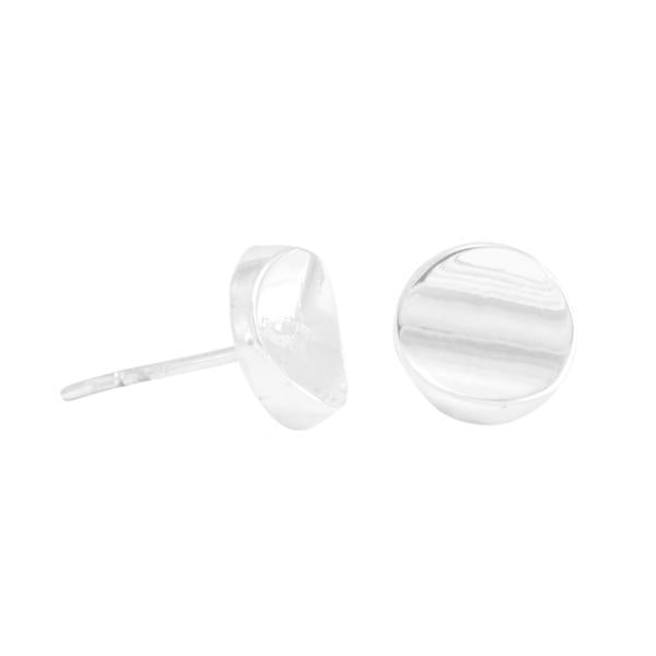 PAKILIA handgefertigte Ohrstecker "DISCO ONDOSO - wellige Scheibe" aus hochwertigem 925er Silber | Fair-Trade
