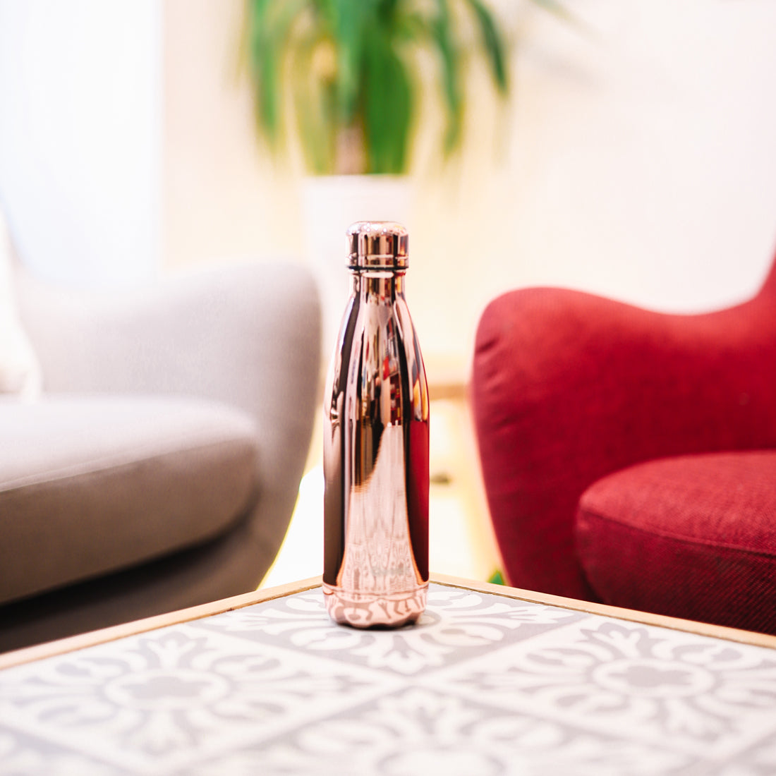 QWETCH Thermoflasche / Isolierflasche aus Edelstahl METALLIC ROSE GOLD | 500ml