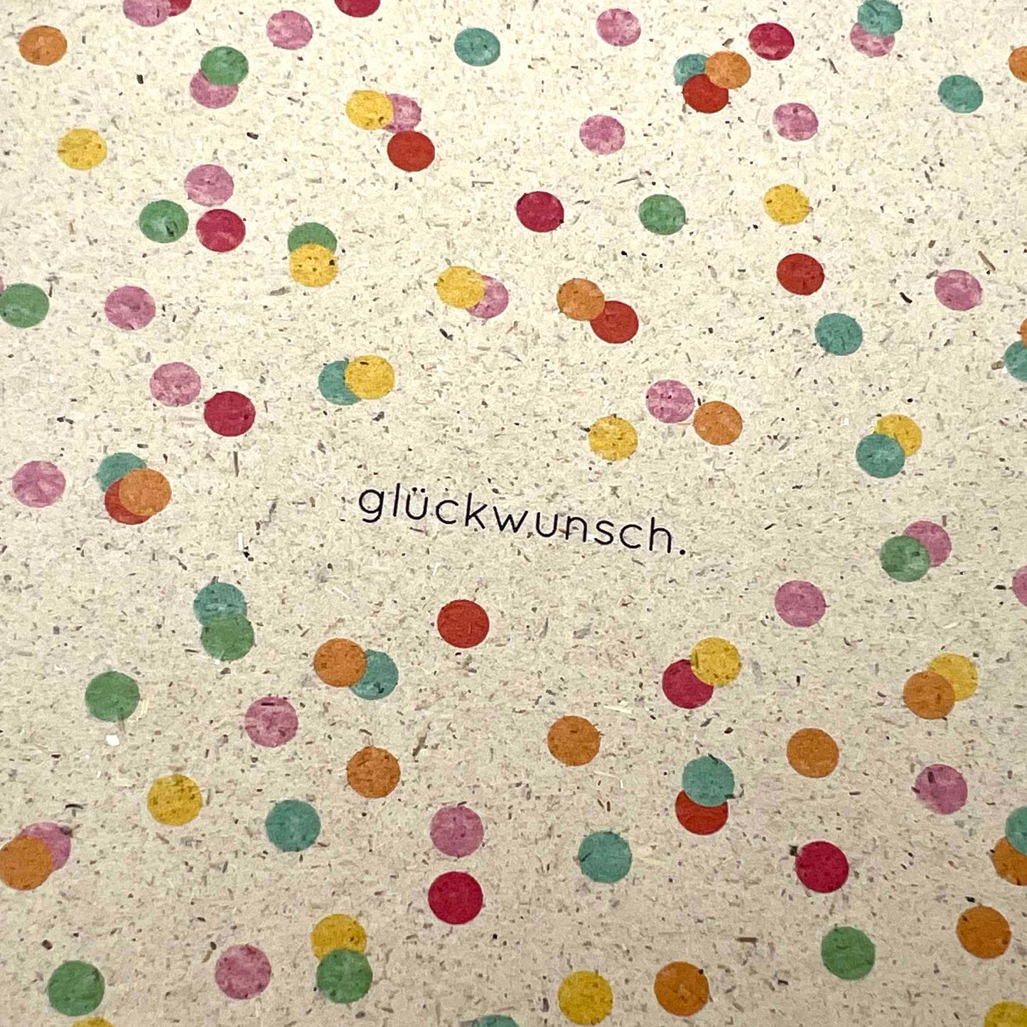 SVEEKA nachhaltige Klappkarte "glückwunsch" mit buntem Konfetti inkl. Umschlag | nachhaltiges Graspapier