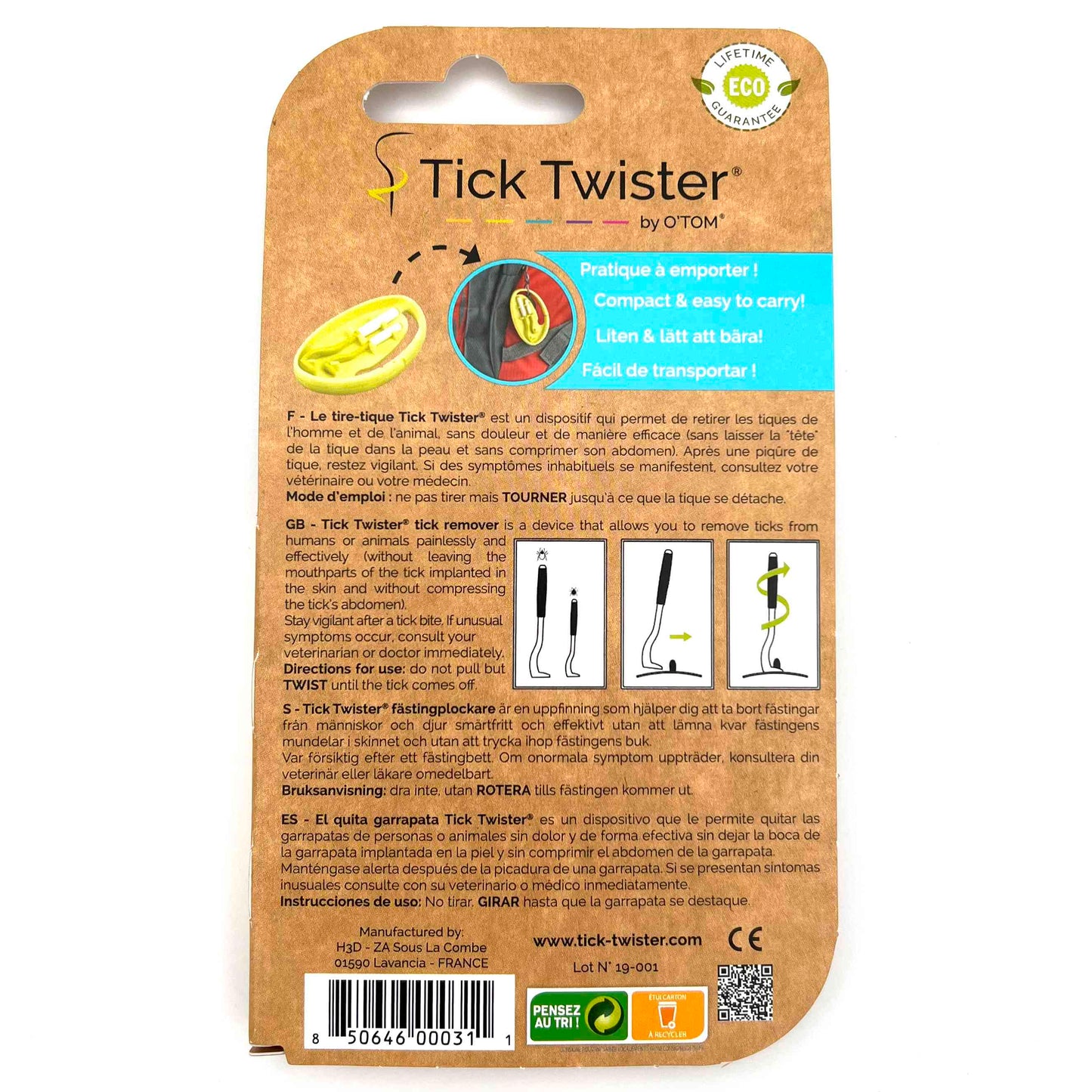 O´TOM® Tick Twister® | Zeckenentferner / Zeckenhaken in Clipbox