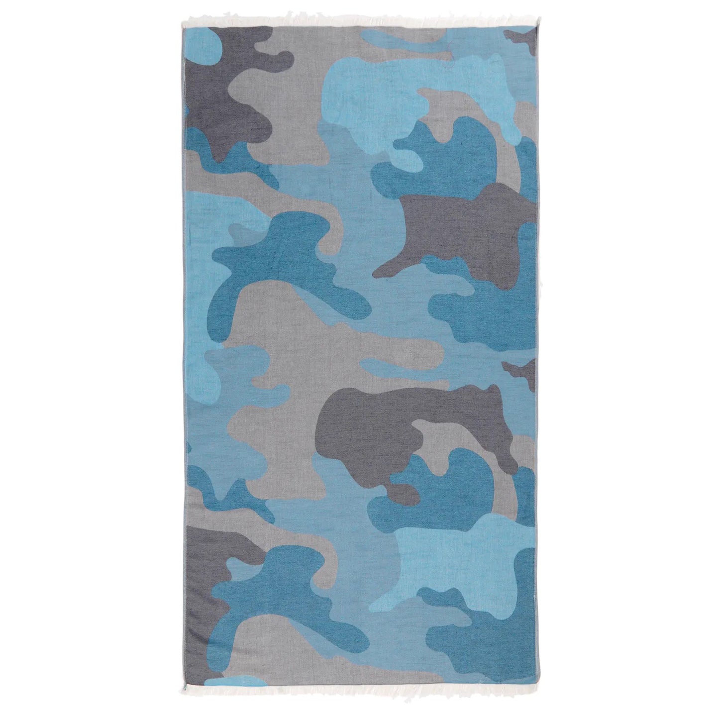 TOWEL TO GO Amazonas Camouflage türkis & grau | handgefertigtes Hammamtuch / Baumwolltuch / Baumwolldecke | Reisehandtuch | extra saugstark | 100% reine Baumwolle | vegan