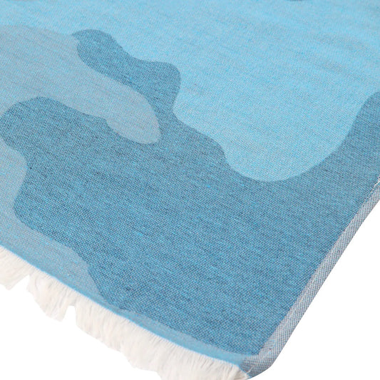 TOWEL TO GO Amazonas Camouflage türkis & grau | handgefertigtes Hammamtuch / Baumwolltuch / Baumwolldecke | Reisehandtuch | extra saugstark | 100% reine Baumwolle | vegan