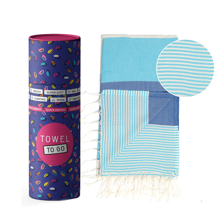 TOWEL TO GO handgefertigtes Baumwolltuch / Baumwolldecke | Reisehandtuch | extra saugstark | 100% reine Baumwolle | vegan