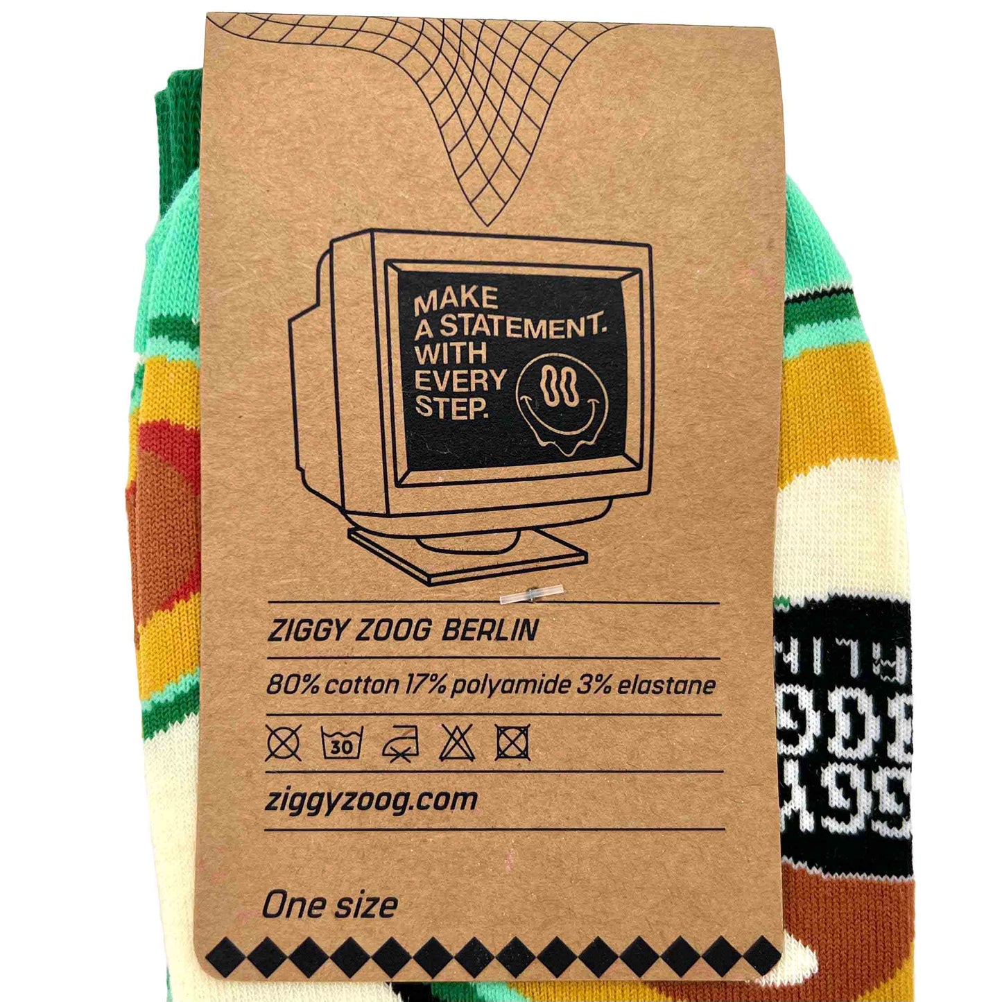 ZIGGI ZOOG Socken "Avocado" | grün & braun | Baumwolle, Polyamide, Elastan | one size