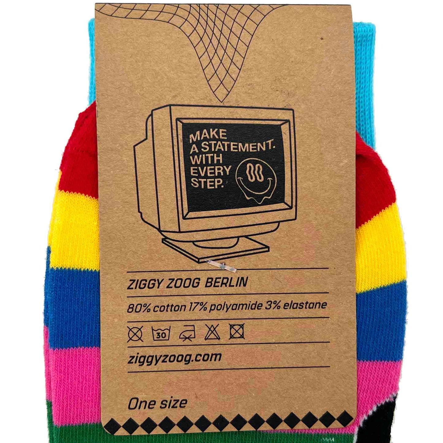 ZIGGI ZOOG Socken "Colorful Stripes" | bunte Streifen | Baumwolle, Polyamide, Elastan | one size