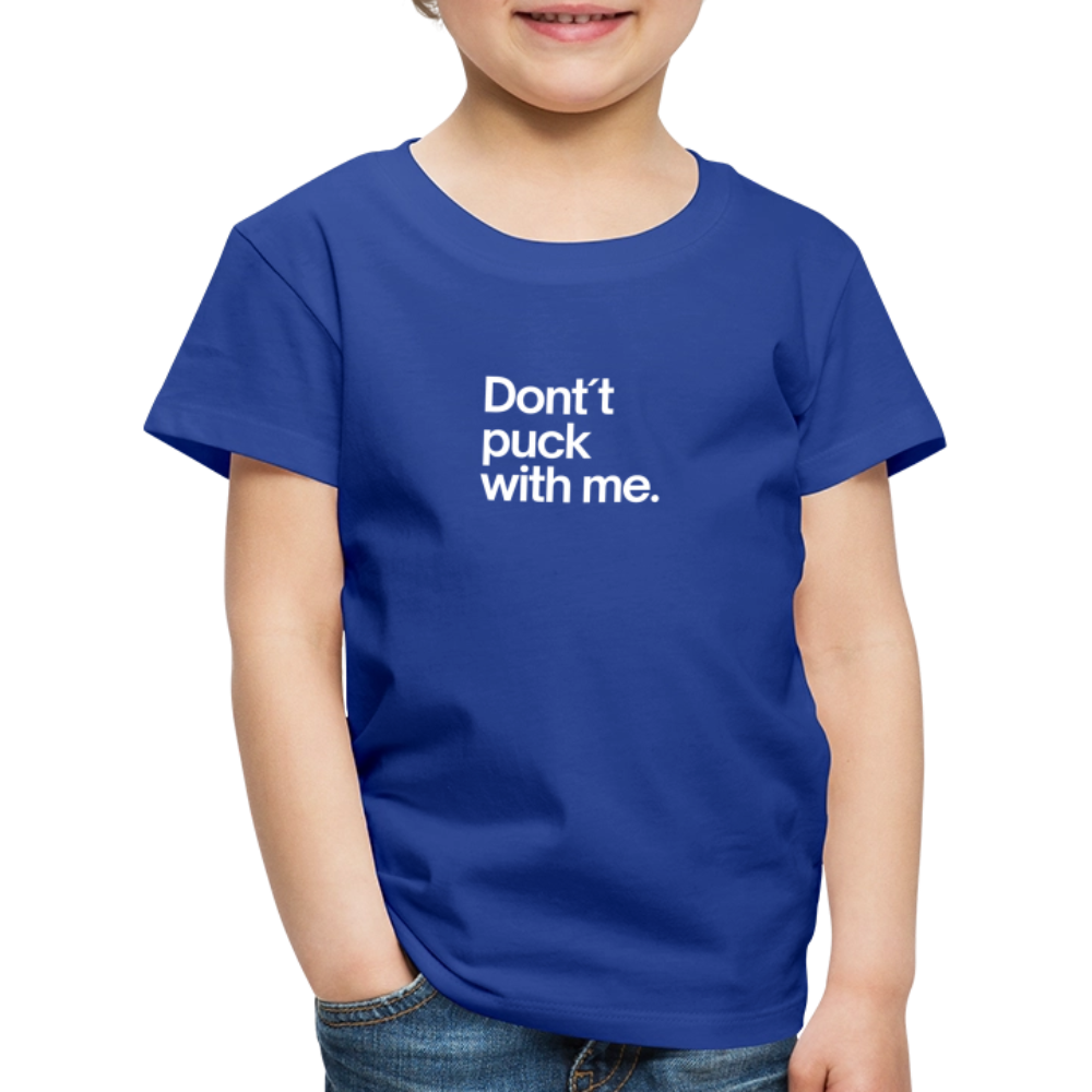 SHIRTGLÜCK Kinder Premium T-Shirt „Don ´t puck with me“ - Königsblau
