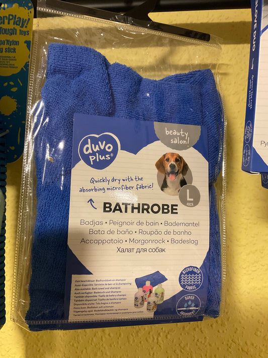 DUVO+  Mikrofaser Bademantel für Hunde in L | blau