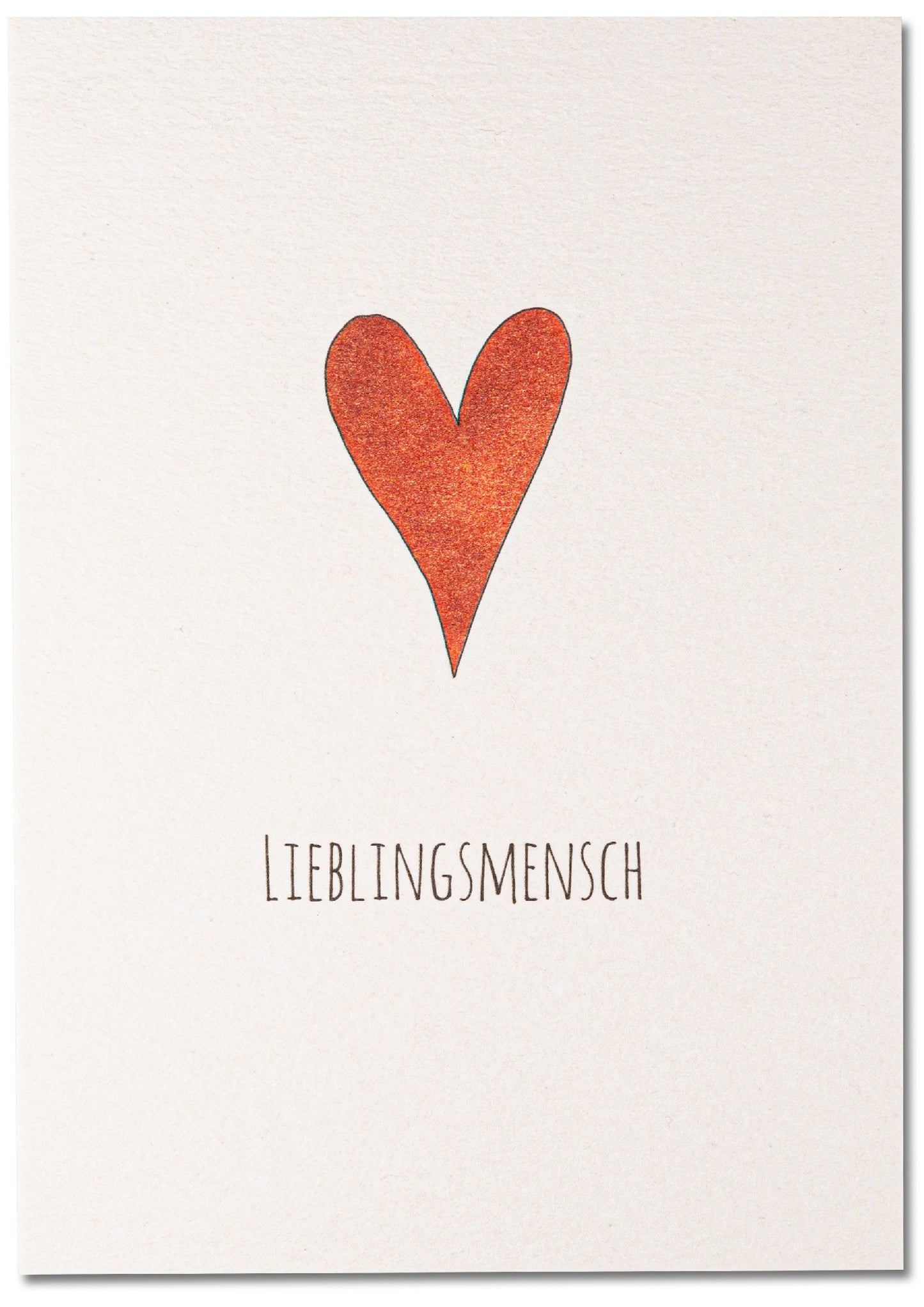 KEITCARDS Postkarte aus Holzschliffkarton mit Herz "Lieblingsmensch" | DIN A6
