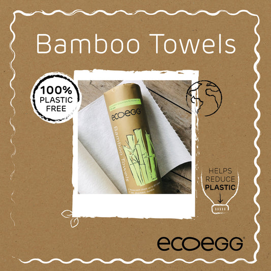 ECOEGG® Bamboo Towels - waschbare Tücher aus Bambus | 20 Tücher pro Rolle | Ersatz für Küchenrolle | zero waste | vegan