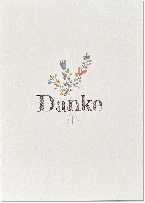 KEITCARDS Postkarte aus Holzschliffkarton "Danke" | DIN A6
