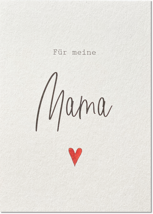 KEITCARDS Postkarte aus Holzschliffkarton mit Herz "Für meine Mama" | DIN A6