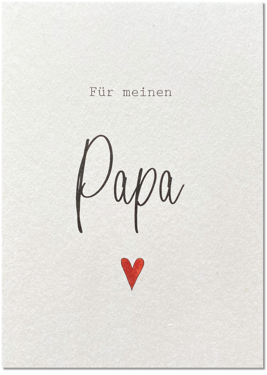 KEITCARDS Postkarte aus Holzschliffkarton mit Herz "Für meinen Papa" | DIN A6