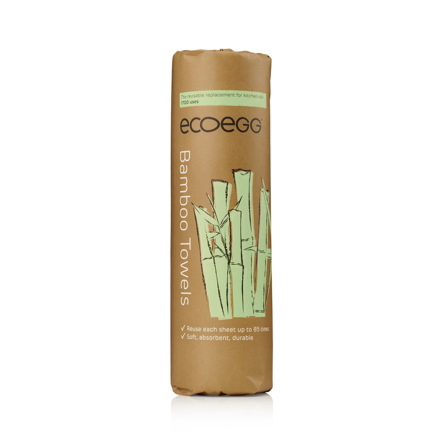 ECOEGG® Bamboo Towels - waschbare Tücher aus Bambus | 20 Tücher pro Rolle | Ersatz für Küchenrolle | zero waste | vegan