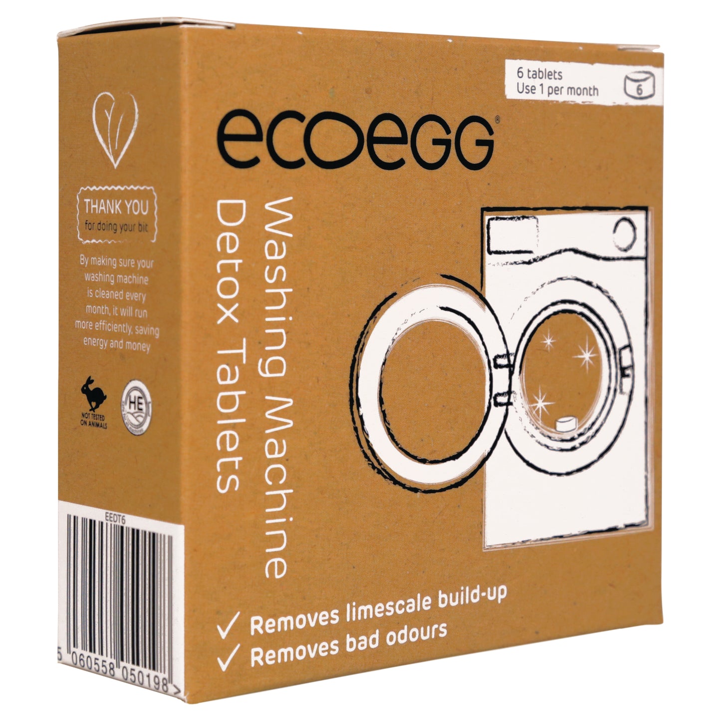 ECOEGG Detox Tablets - 6 Stück Reinigungstabletten für die Waschmaschine | umweltfreundlich | zero waste | vegan