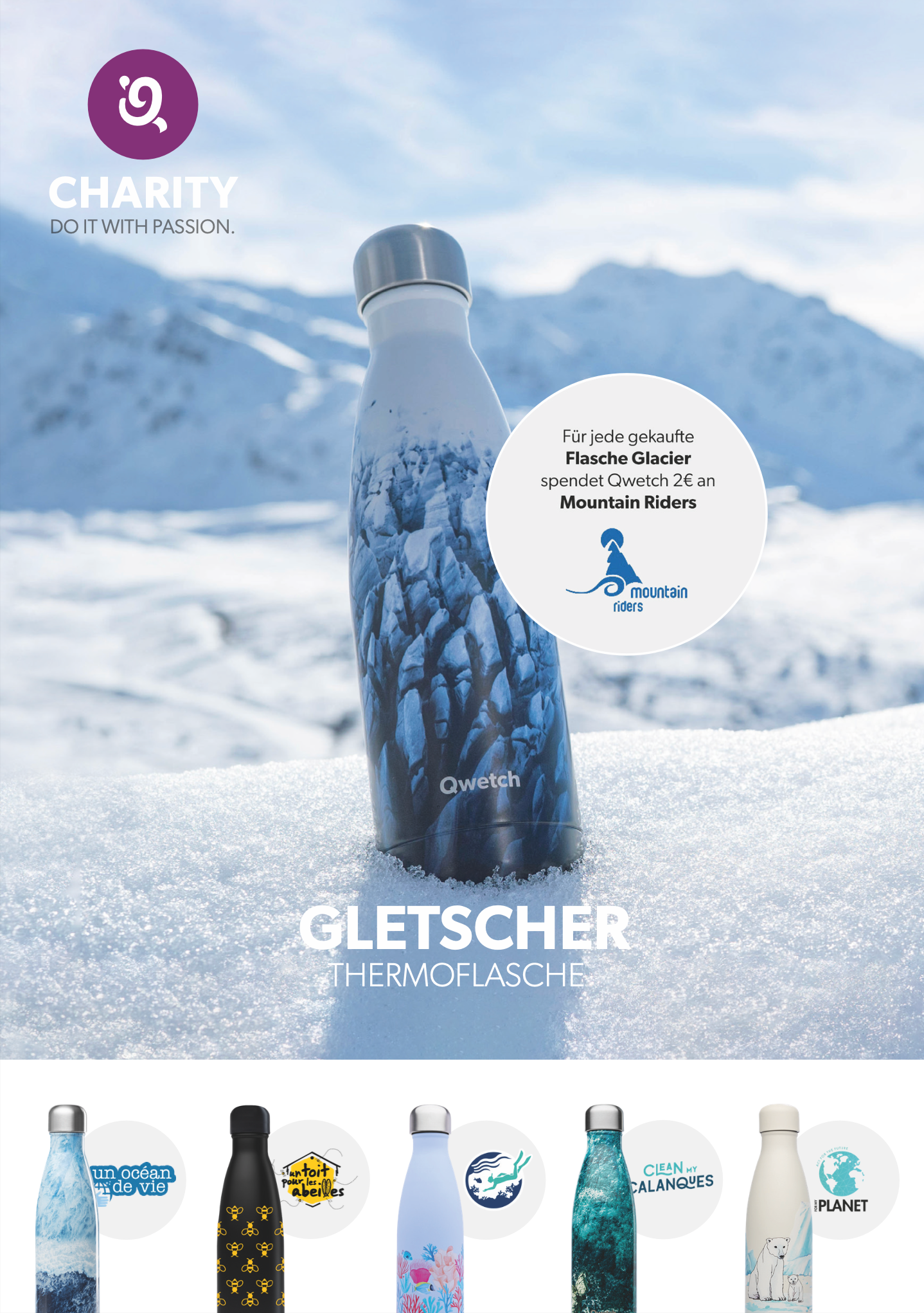 QWETCH Charity Thermoflasche GLETSCHER | 500ml