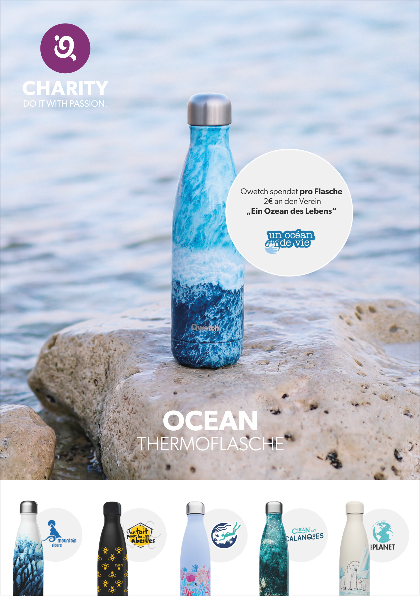 QWETCH Charity Thermoflasche OCEAN LOVER | 500ml