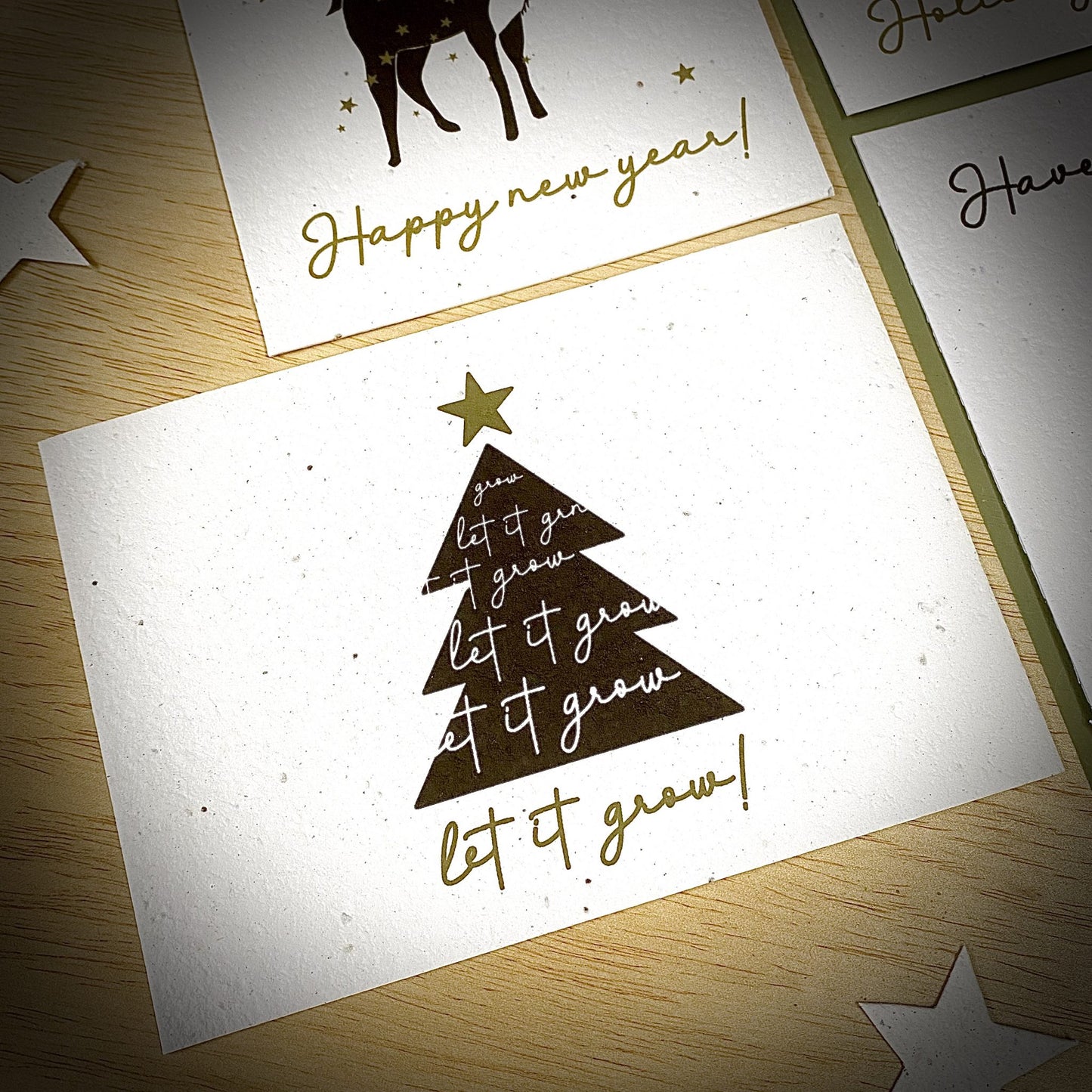 BLOOM YOUR MESSAGE Saatgutkarte "Let it grow!" mit Weihnachtsbaum Motiv | 100% recyceltes Material
