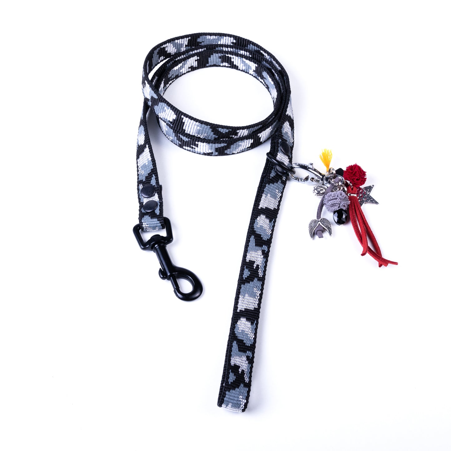 GROC GROC handgefertigte leichte Hundeleine LUCKY in Camouflage Design gris | Tranfleck grau | 118cm