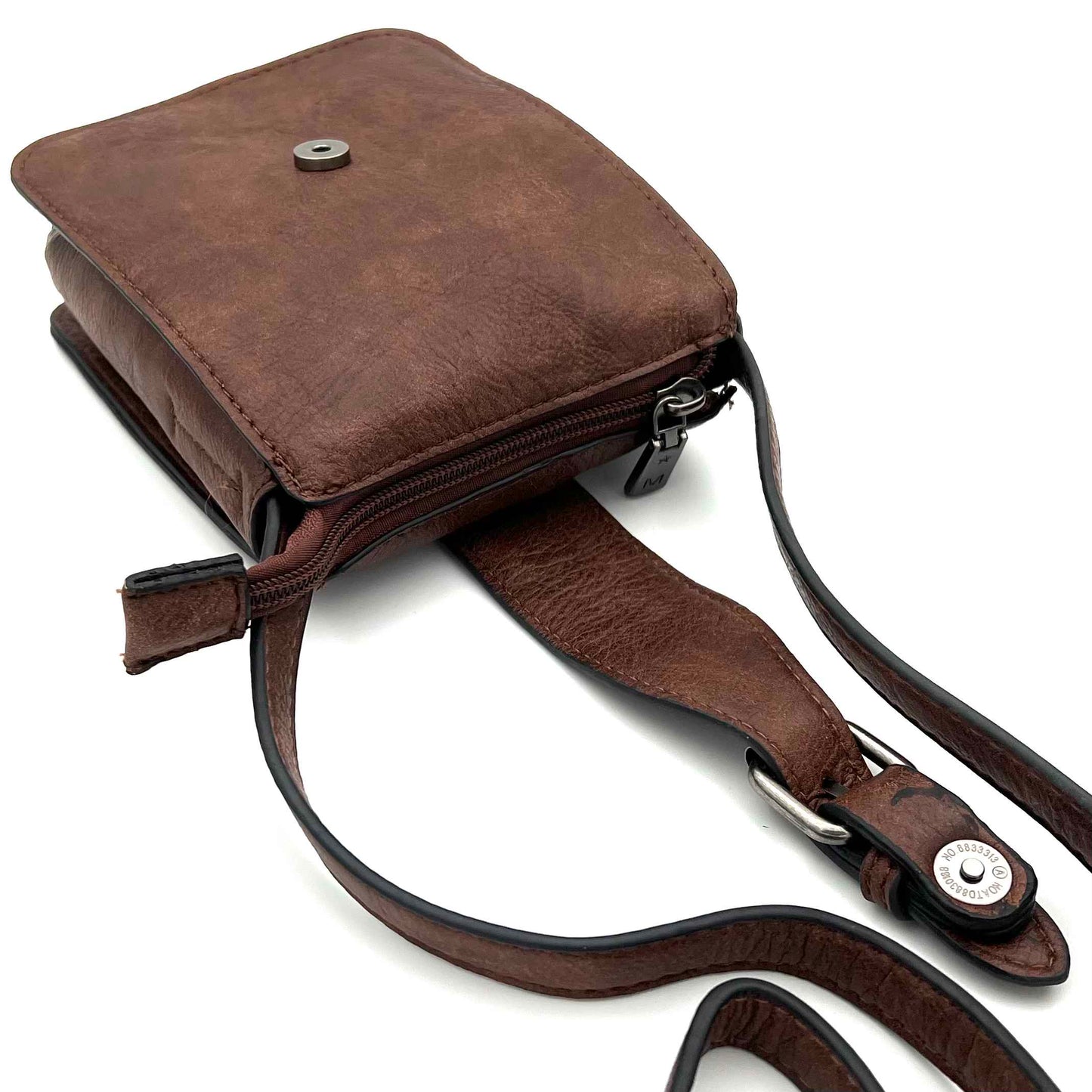 ZAZA´Z Mandoline kleine Handtasche in brauner Lederoptik mit Schnalle & Schulterriemen