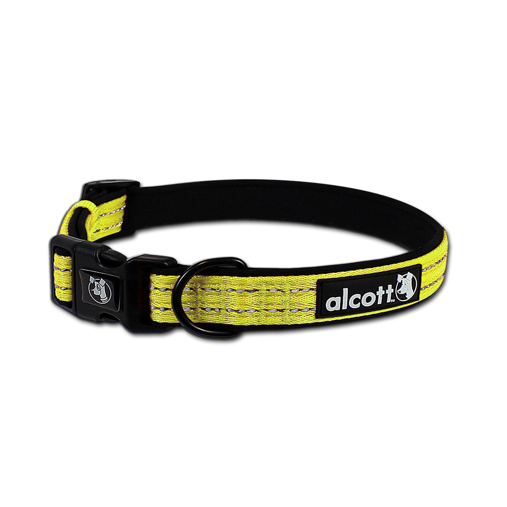 ALCOTT reflektierendes NEON Abenteuer Halsband in S, M oder L | gelb & orange