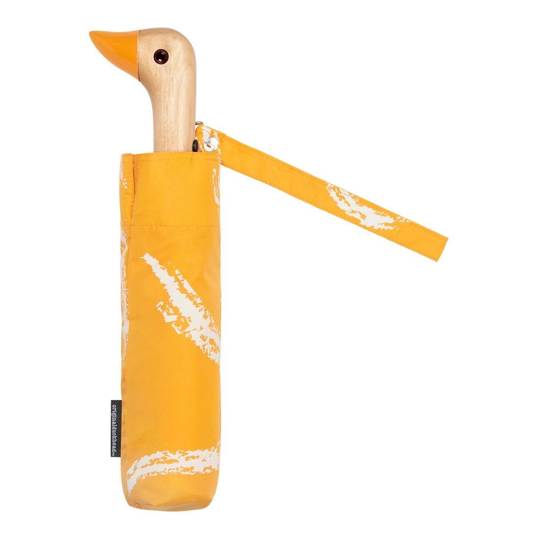 ORIGINAL DUCKHEAD EU handgefertigter Regenschirm mit Entenkopf SAFFRON BRUSH | kompakt & nachhaltig