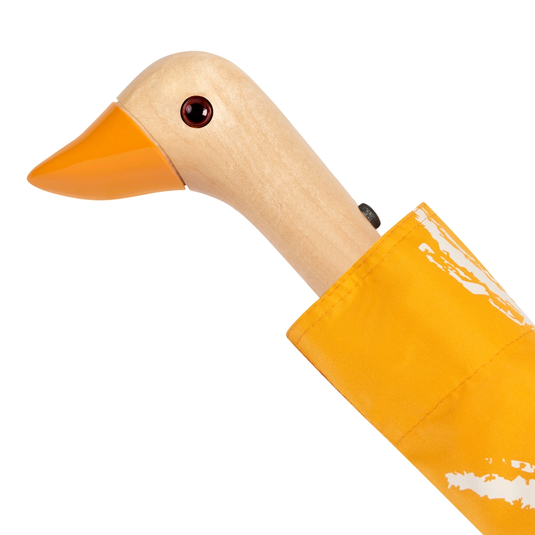 ORIGINAL DUCKHEAD EU handgefertigter Regenschirm mit Entenkopf SAFFRON BRUSH | kompakt & nachhaltig