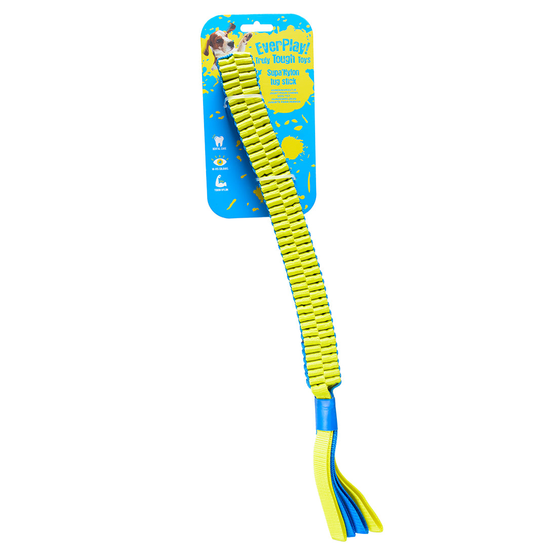 DUVO+ Supa'Nylon Aktivitätsspielzeug für Hunde in blau-gelb | L 50x3cm