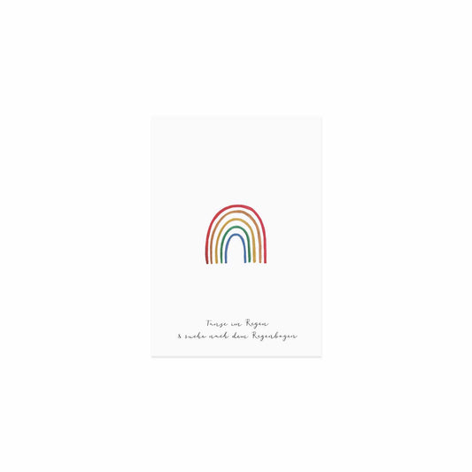 EUELNSCHNITT Postkarte mit buntem Regenbogen "Tanze im Regen & suche nach dem Regenbogen" | Din A6