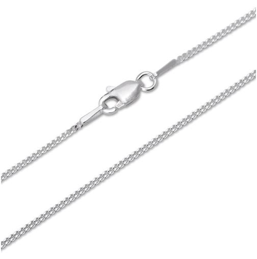 PAKILIA Silberkette / Flachpanzerkette aus 925er Silber in 45cm Länge