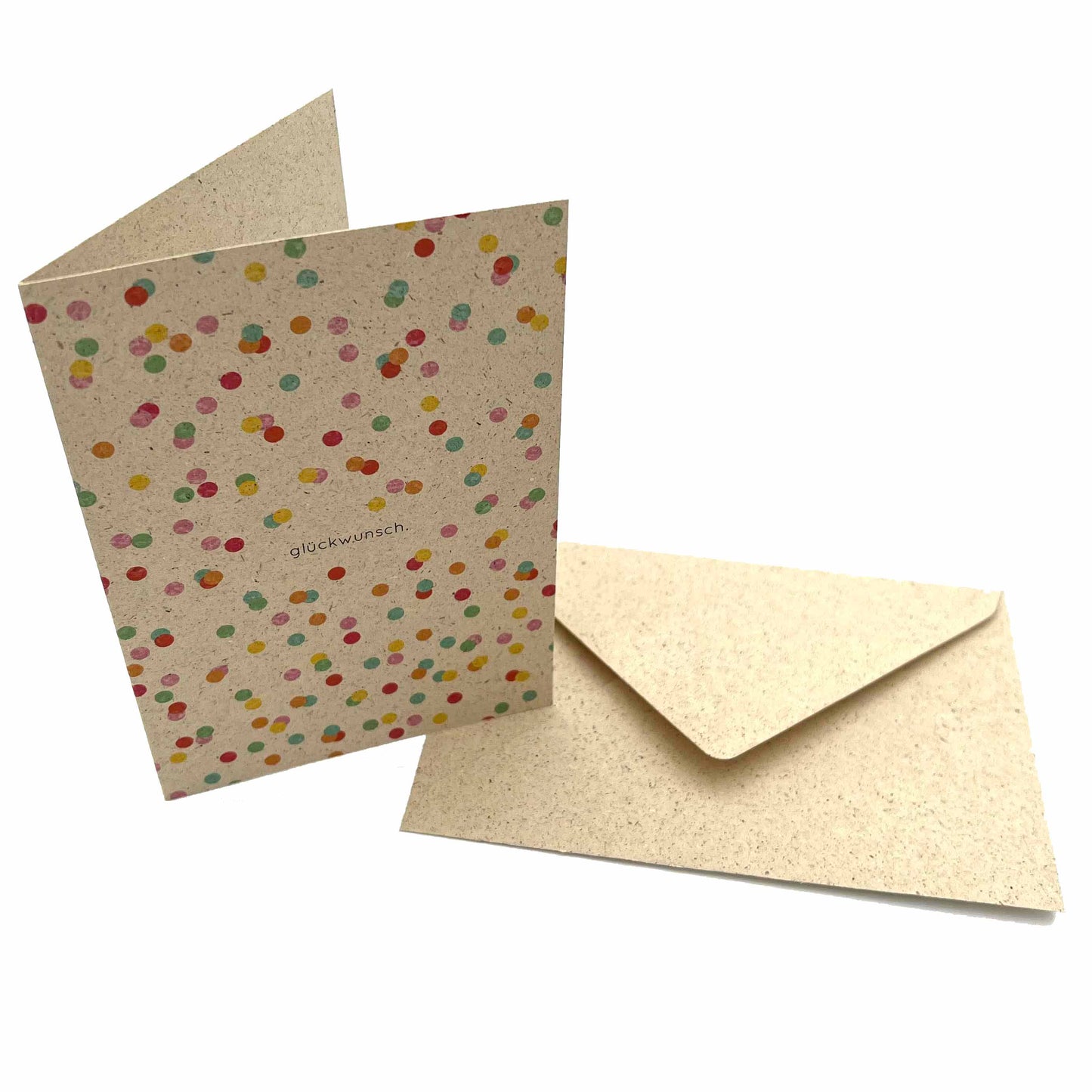 SVEEKA nachhaltige Klappkarte "glückwunsch" mit buntem Konfetti inkl. Umschlag | nachhaltiges Graspapier