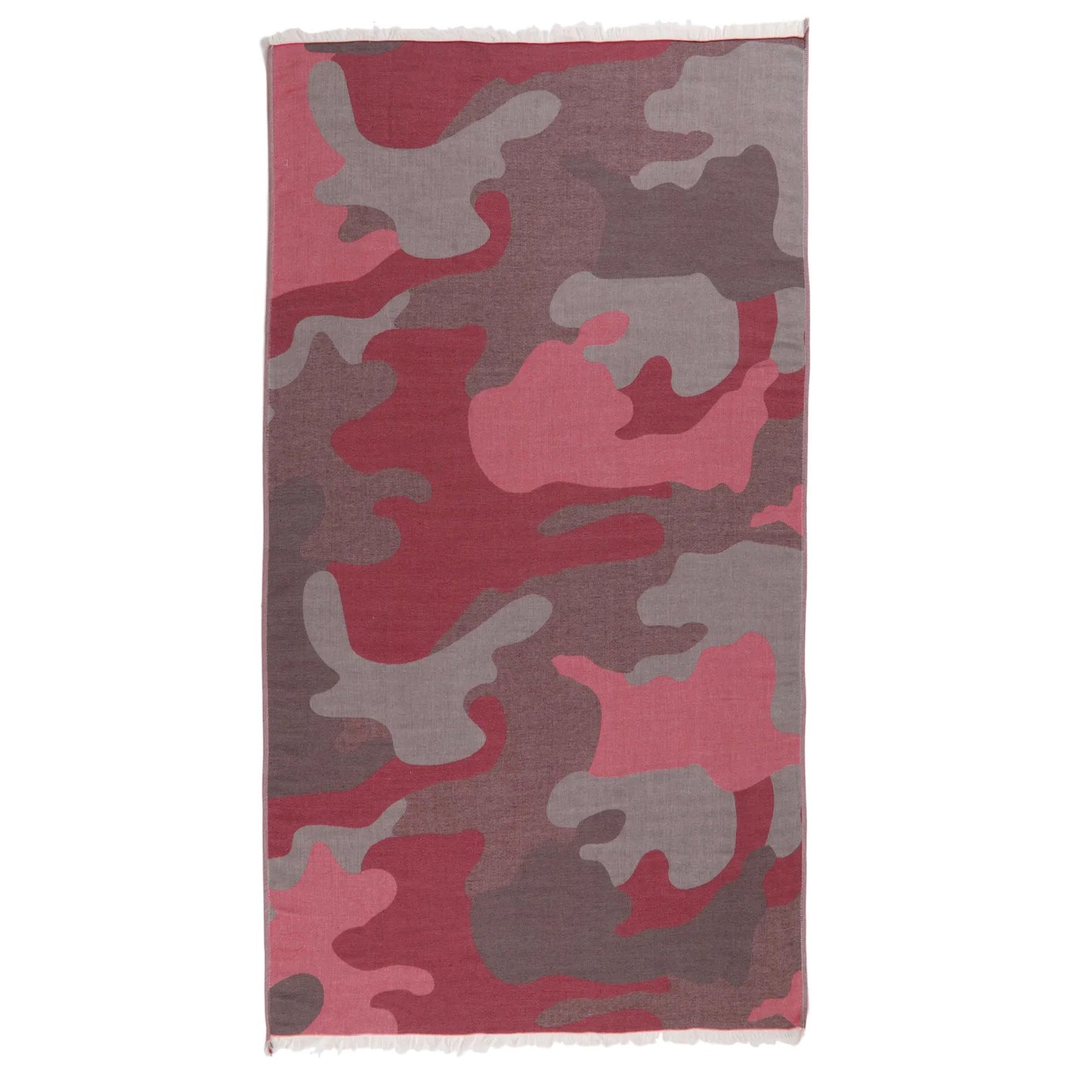 TOWEL TO GO Amazonas Camouflage pink & grau | handgefertigtes Hammamtuch / Baumwolltuch / Baumwolldecke | Reisehandtuch | extra saugstark | 100% reine Baumwolle | vegan
