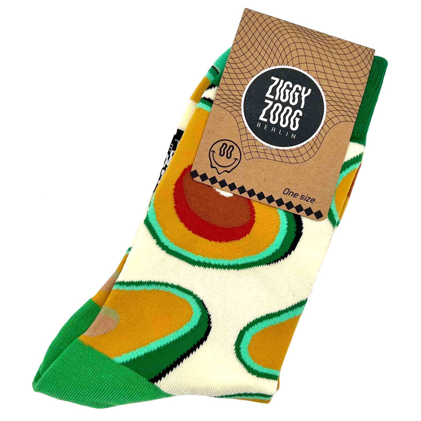 ZIGGI ZOOG Socken "Avocado" | grün & braun | Baumwolle, Polyamide, Elastan | one size