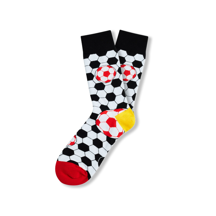 ZIGGI ZOOG Socken mit Fußbällen "Foot & Ball" | schwarz, rot& gelb | Baumwolle, Polyamide, Elastan | one size